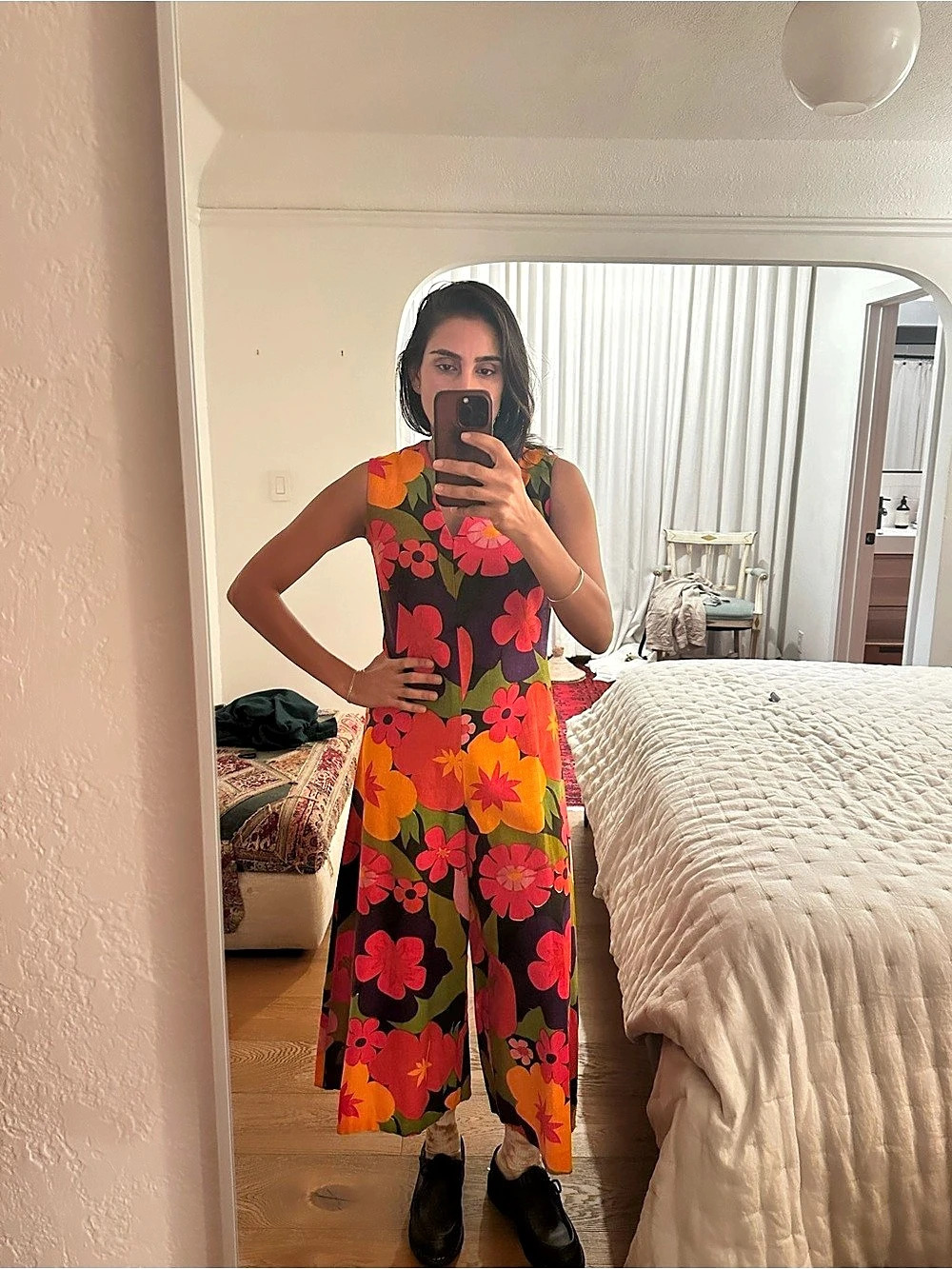 1960s vintage Floral Wide-Leg Jumpsuit